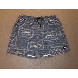 Quiksilver Men’s Swim Trunks XL Mens Fishing Surfing Slate Blue Swim Trunks
